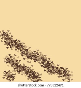 Heart chocolate background which consists of isolated elements. Modern style with beautiful elements in heart chocolate background.  Can be used as print, wallpaper, cards, logo, background 