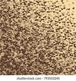 Heart chocolate background which consists of isolated elements. Modern style with beautiful elements in heart chocolate background.  Can be used as print, wallpaper, cards, logo, background 