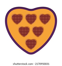 Heart Chocolate Flat vector icon which can easily modify or edit 