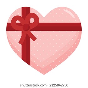 caja de cambios con chocolate de corazón con arco
