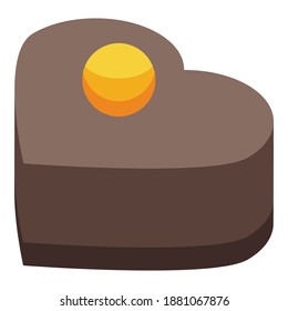 Heart chocolate icon. Isometric of heart chocolate vector icon for web design isolated on white background