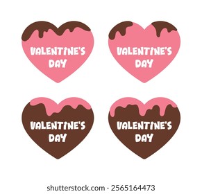 A heart chocolate illustration with the concept of 'Valentine's Day', a day when couples give each other chocolate.