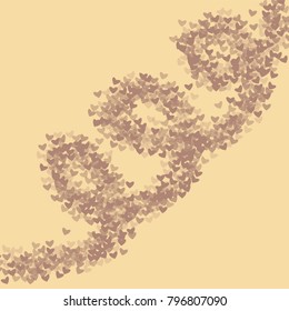 Heart chocolate isolated which consists of isolated elements. Modern style with beautiful elements in heart chocolate isolated. Can be used as print, wallpaper, cards, logo, background and etc.