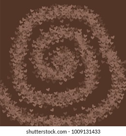 Heart chocolate pattern which consists of isolated elements. Modern style with beautiful elements in heart chocolate pattern. Can be used as print, wallpaper, cards, logo, background and etc.