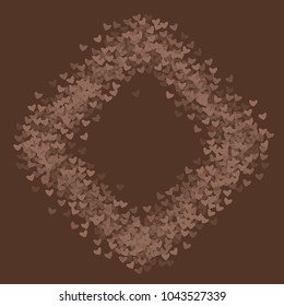 Heart chocolate pattern which consists of isolated elements. Modern style with beautiful elements in heart chocolate pattern. Can be used as print, wallpaper, cards, logo, background and etc.
