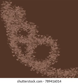 Heart chocolate pattern which consists of isolated elements. Modern style with beautiful elements in heart chocolate pattern.  Can be used as print, wallpaper, cards, logo, background and etc.