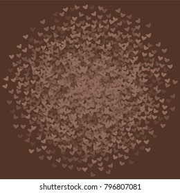 Heart chocolate pattern which consists of isolated elements. Modern style with beautiful elements in heart chocolate pattern. Can be used as print, wallpaper, cards, logo, background and etc.