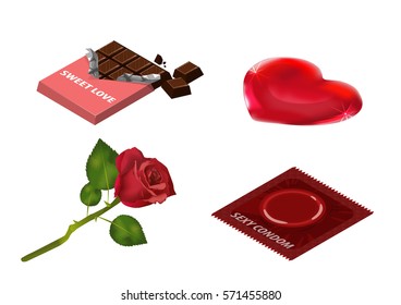 heart chocolate rose condom