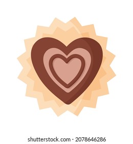 Heart chocolate truffle with icing for Valentine's Day or holiday.