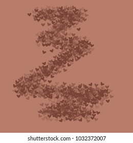 Heart chocolate which consists of isolated elements. Modern style with beautiful elements in heart chocolate. Can be used as print, wallpaper, cards, valentine cards, logo, background and etc.