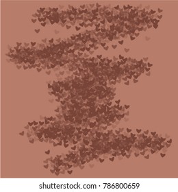 Heart chocolate  which consists of isolated elements. Modern style with beautiful elements in heart chocolate.  Can be used as print, wallpaper, cards, valentine cards, logo, background and etc.