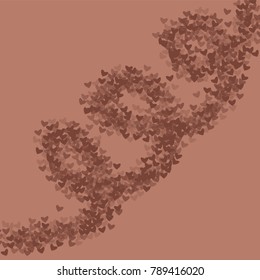 Heart chocolate  which consists of isolated elements. Modern style with beautiful elements in heart chocolate.  Can be used as print, wallpaper, cards, valentine cards, logo, background and etc.