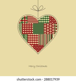 heart - christmas card vector