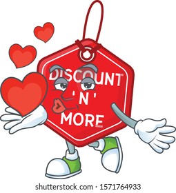 With heart christmas discount tag cartoon character mascot style