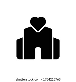 Heart church. Love Icon Logo Template Illustration
