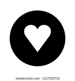 Heart circle button, love symbol isolated vector icon