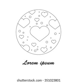 Heart in a circle. Design element