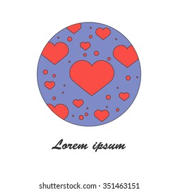Heart in a circle. Design element