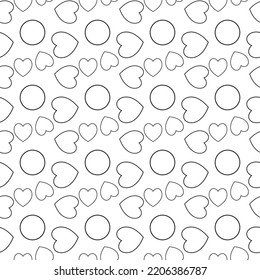 heart with circle endless pattern. Vector seamless pattern. Modern stylish texture.Endless Abstract Background
