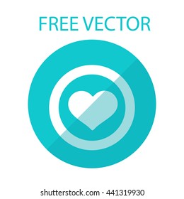 heart in circle free vector style flat