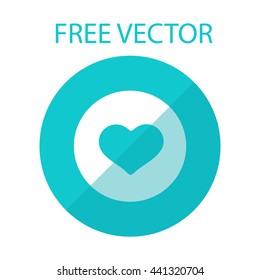 heart in circle free vector style flat