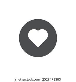 Coração em um ícone de círculo simples símbolo de vetor