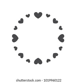 Heart Circle Logo, Heart Logo, Round Hearts, Heart Border Vector Illustration Background, Valentine's Day Background, Valentine's Day Border