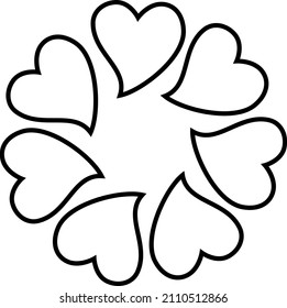 Heart Circle Outline Icon Vector