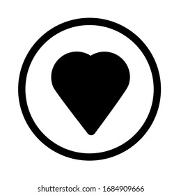 Heart in circle outline vector icon. Medical symbol. Love concept. Emotion. Romantic logo element. Cardio style. Flat simple line illustration.