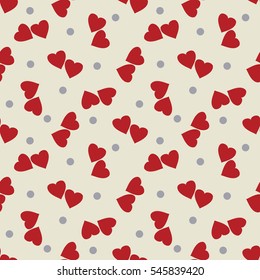 Heart and circle seamless pattern. Fashion graphic background design. Abstract texture. Colorful template for prints, textiles, wrapping, wallpaper, website etc. Vector illustration