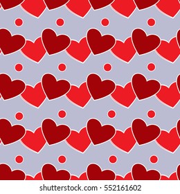 Heart and circle seamless pattern. Fashion graphic background design. Abstract texture. Colorful template for prints, textiles, wrapping, wallpaper, website etc. Vector illustration