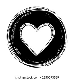 Corazón en forma de círculo enredado garabato