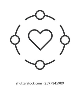 Heart Circle User Icon. Love and relationship Icon.
