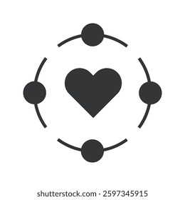 Heart Circle User Icon. Love and relationship Icon.