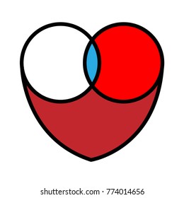 Heart circle valentine logo