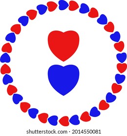 heart in a circle. vector illustration