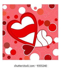 heart with circles and banner for your input
