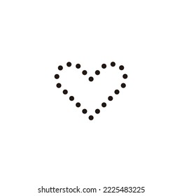 Heart, circles geometric symbol simple logo vector