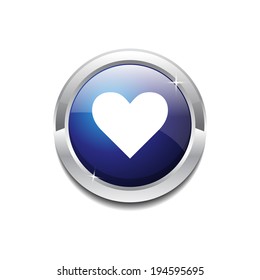 Heart Circular Blue Vector Web Button Icon