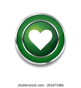 Heart Circular Green Vector Web Button Icon