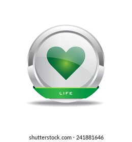 Heart Circular Green Vector Web Button Icon