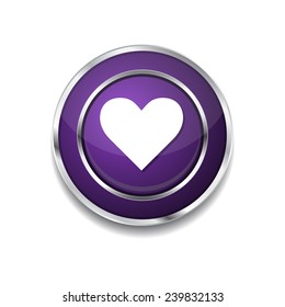 Heart Circular Purple Vector Web Button Icon