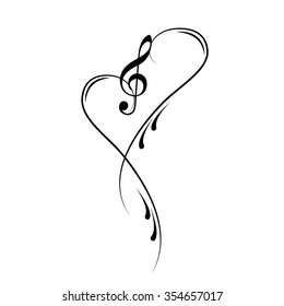 Heart Clef Music Notes