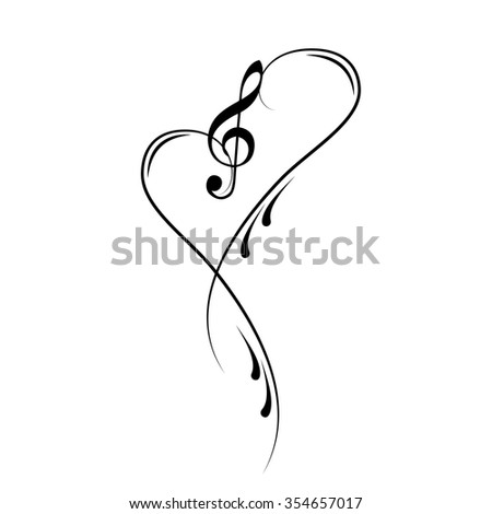 Heart Clef Music Notes Stock Vector (Royalty Free) 354657017 - Shutterstock