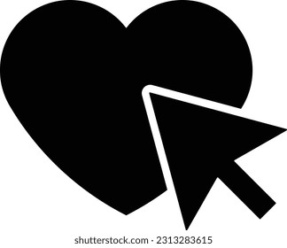 heart click mouse cursor hand Glyph