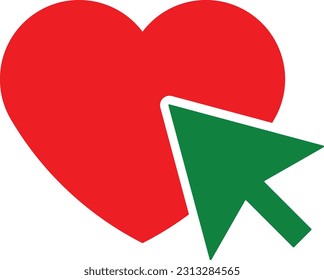 heart click mouse cursor hand Flat