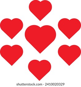 Heart clip art design on plain white transparent isolated background for shirt, hoodie, sweatshirt, apparel, card, tag, mug, icon, poster or badge