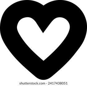 Heart clip art design on plain white transparent isolated background for card, shirt, hoodie, sweatshirt, apparel, tag, mug, icon, poster or badge