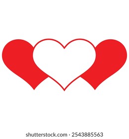 Heart clip art design on plain white transparent isolated background for card, shirt, hoodie, sweatshirt, apparel, tag, mug, icon, poster or badge