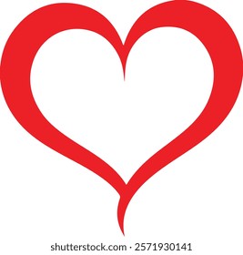 Heart clip art design on plain white transparent isolated background for card, shirt, hoodie, sweatshirt, apparel, tag, mug, icon, poster or badge